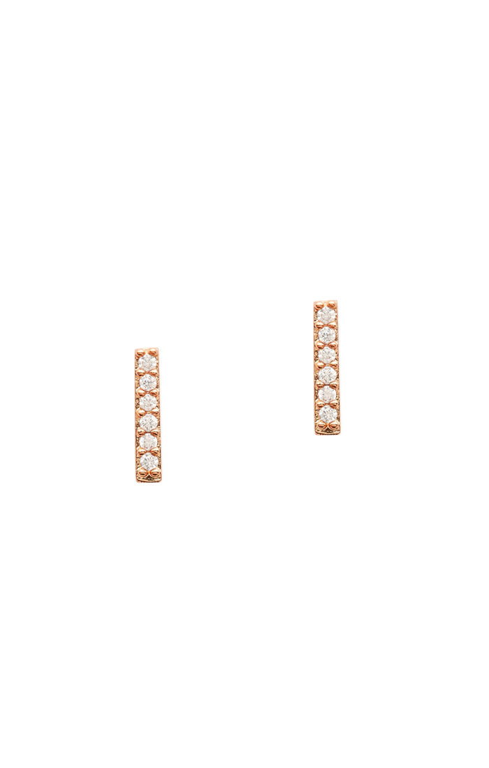 Tai 18KG Plated Stick CZ Stud Earrings Gold