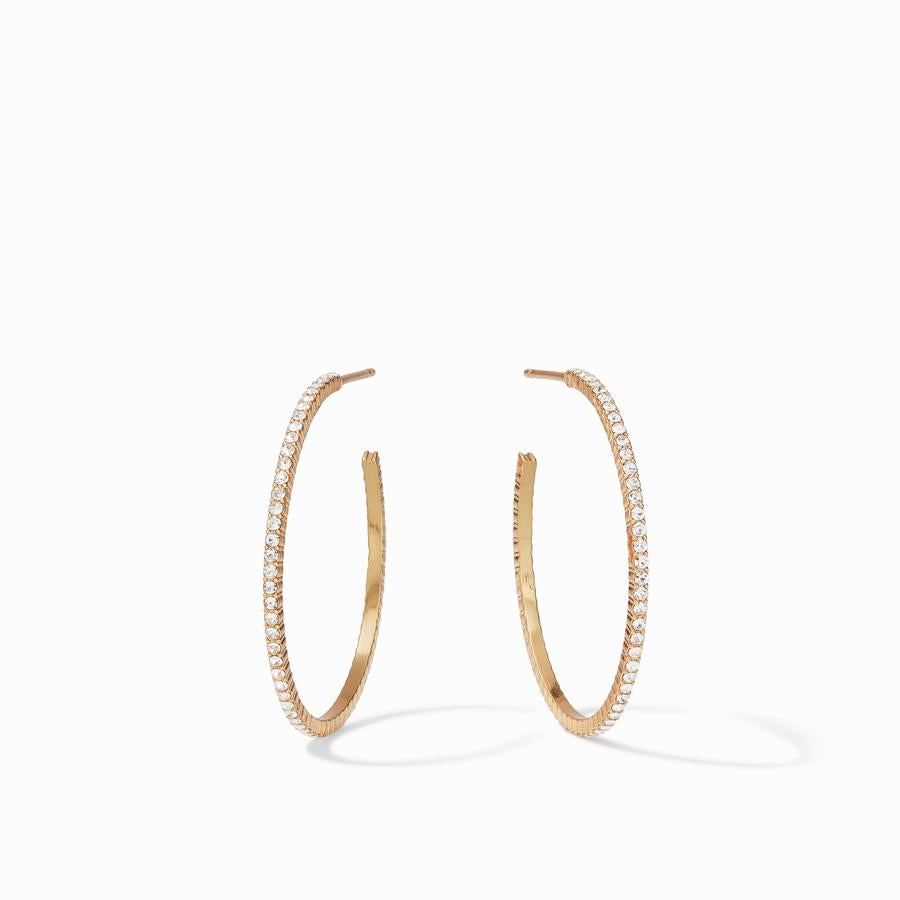 Julie Vos Windsor Gold Hoop w/CZ Medium