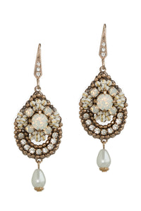 Theia Vintage Teardrop Earrings with Small Pearl Drop Accent